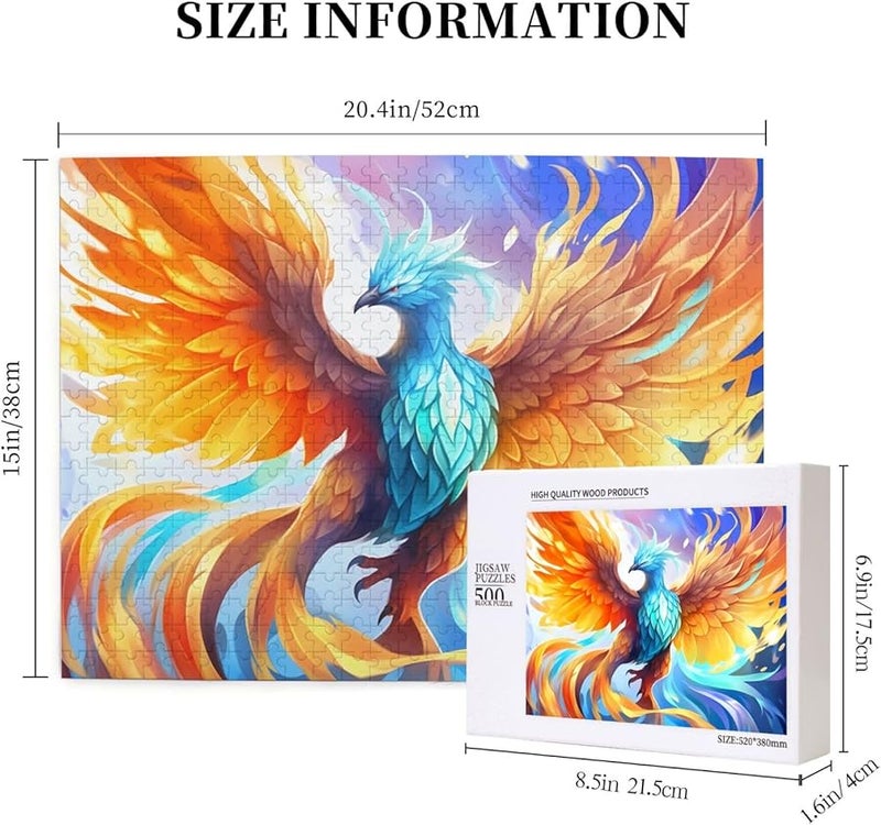 Yellow Gradient Phoenix 500 Piece Jigsaw Puzzle For Adults Home Decor 20 4 X 15 Inches - Image 4